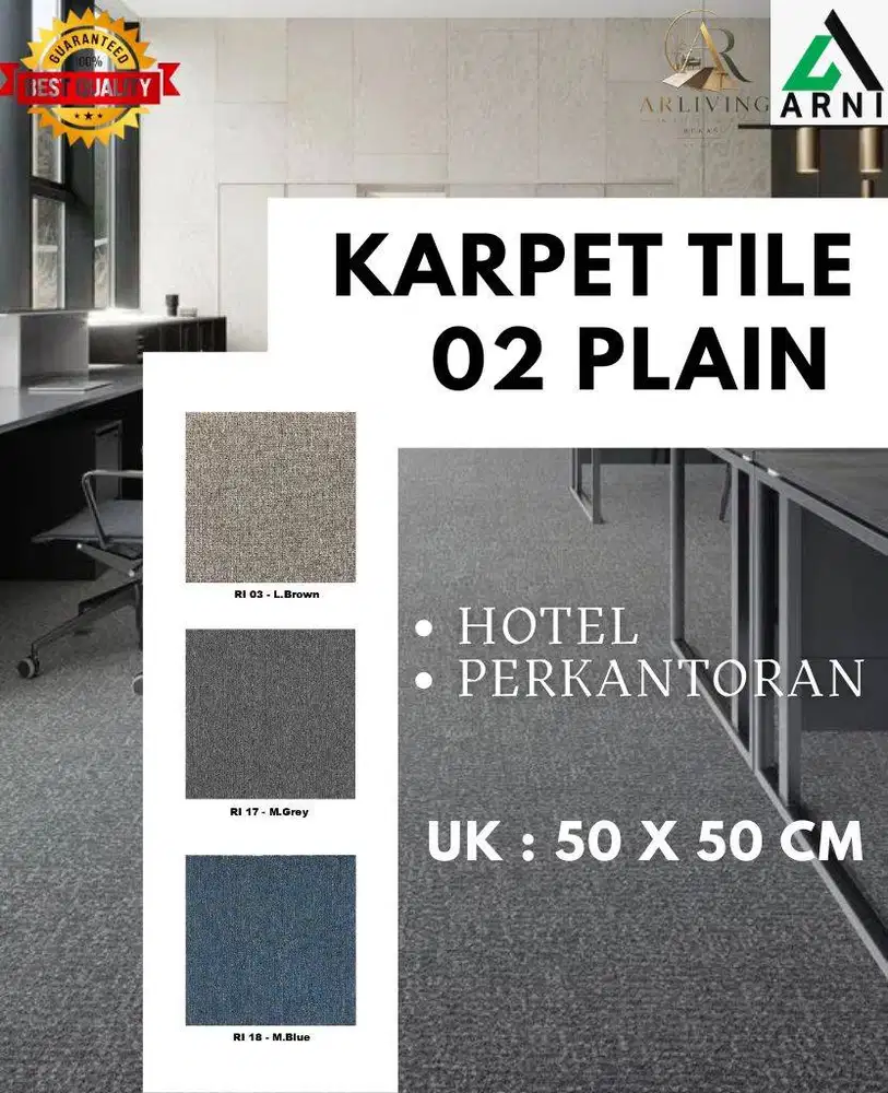 KARPET TILE SP02 PLAIN 50 x 50 cm DEKORASI LANTAI INDOOR