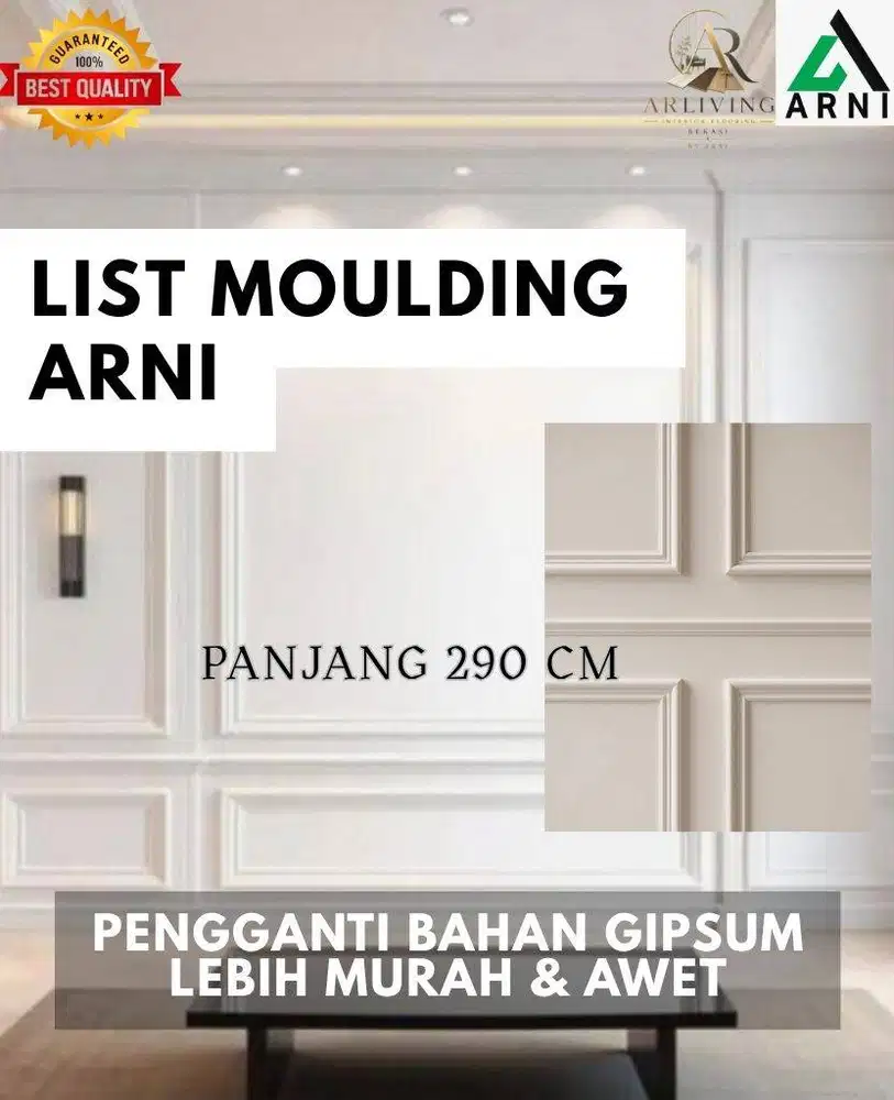 LIST DEKORASI DINDING INDOOR PVC 2,9 METER MUDAH DAN AWET