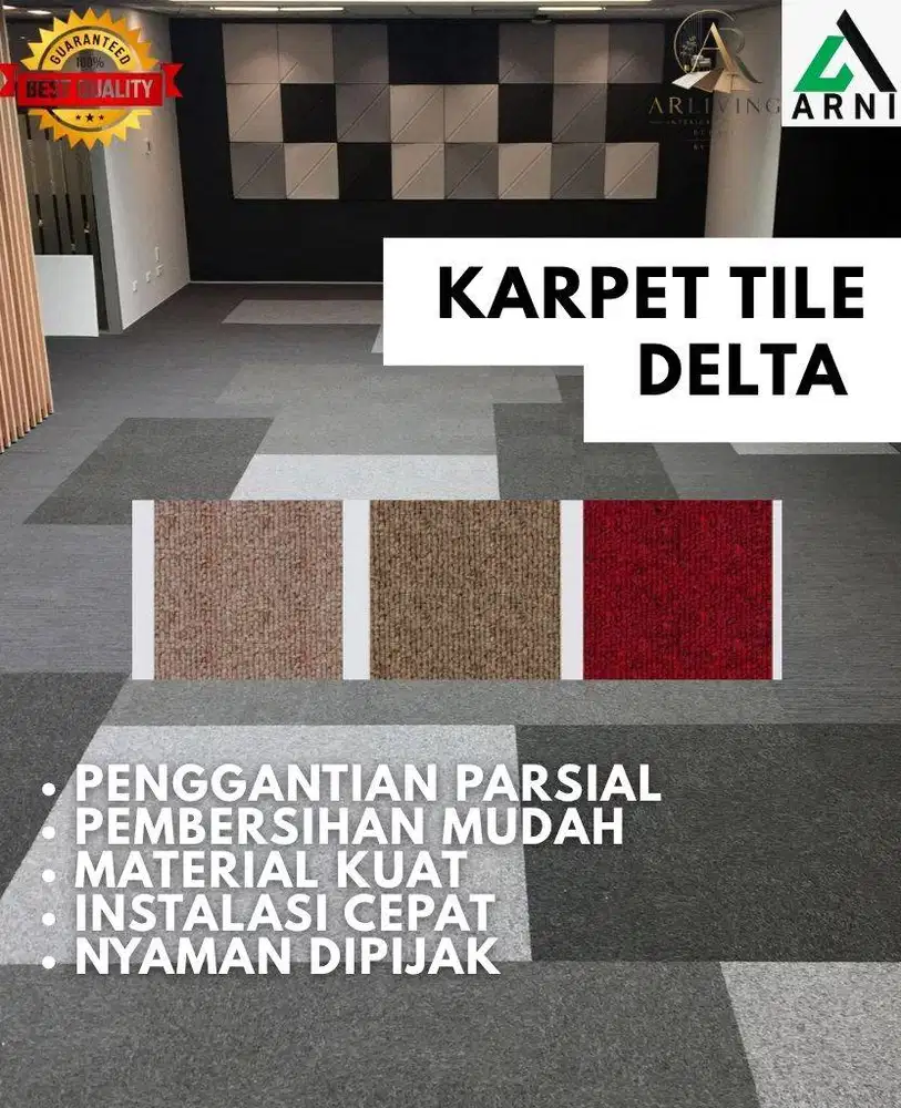 DEKORASI LANTAI INDOOR KARPET TILE DELTA 50 x 50 cm KOKOH