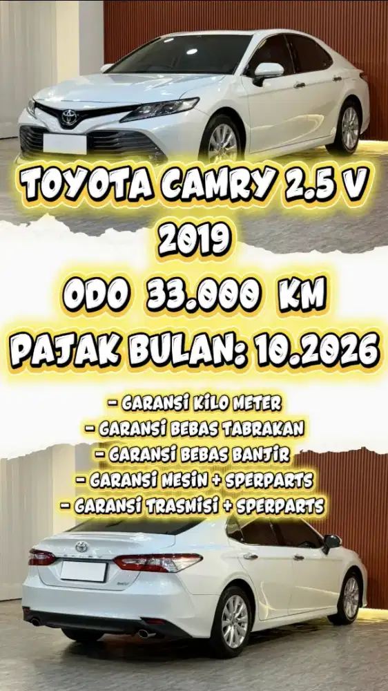 [ ODO 33.000 KM ] TOYOTA CAMRY V 2.5 AT 2019 SIAP LANGSUNG PAKAI
