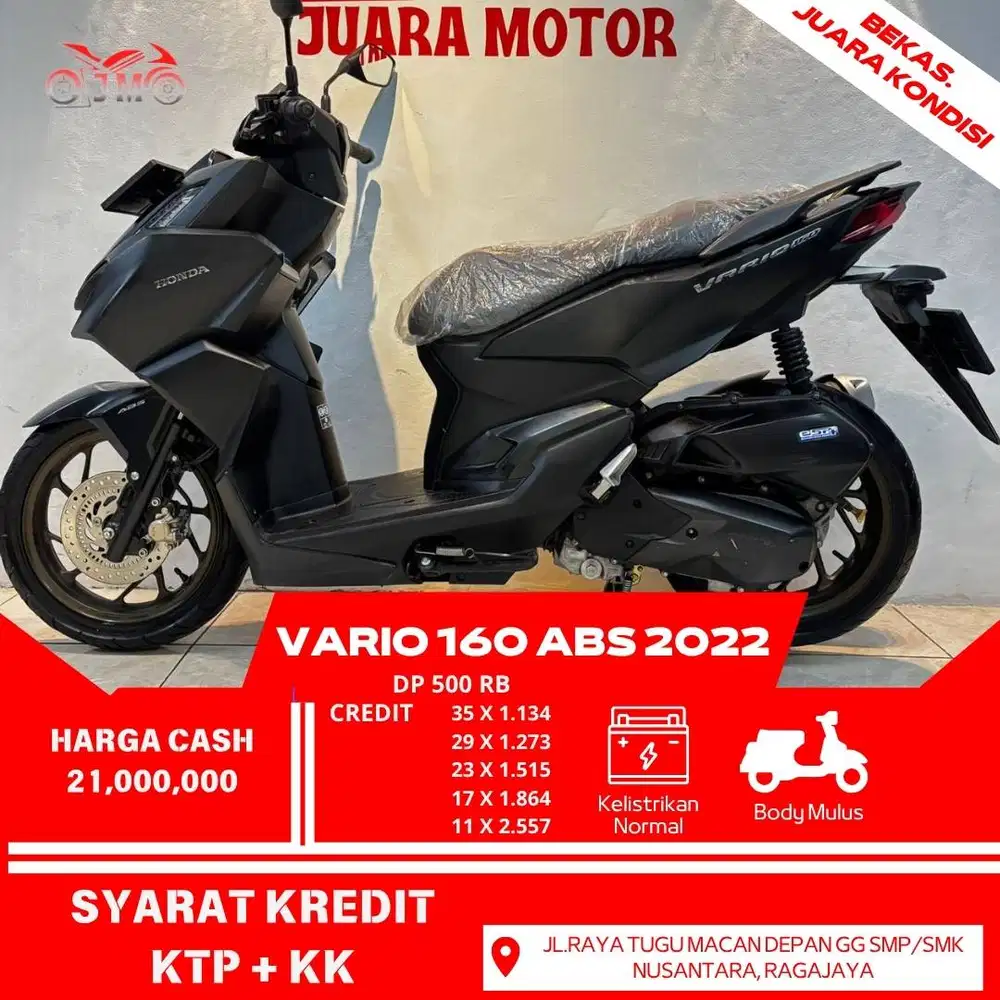 VARIO 160 ABS 2022 Credit dp mulai 500 rb angsuran ringan proses mudah