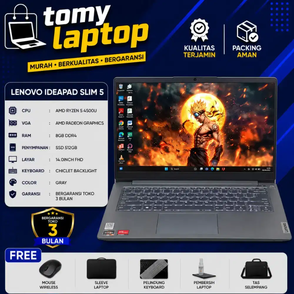 LENOVO IDEAPAD 5 AMD RYZEN 5 4500U AMD RADEON GRAPHICS RAM8GB SSD512GB
