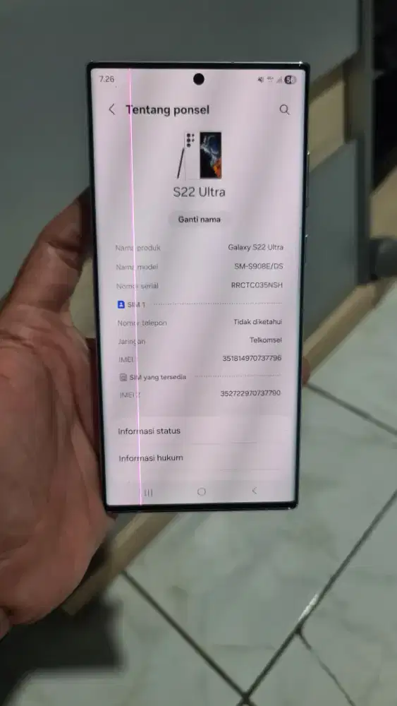 Samsung S22 Ultra 12/256 Sein fisik mulus.