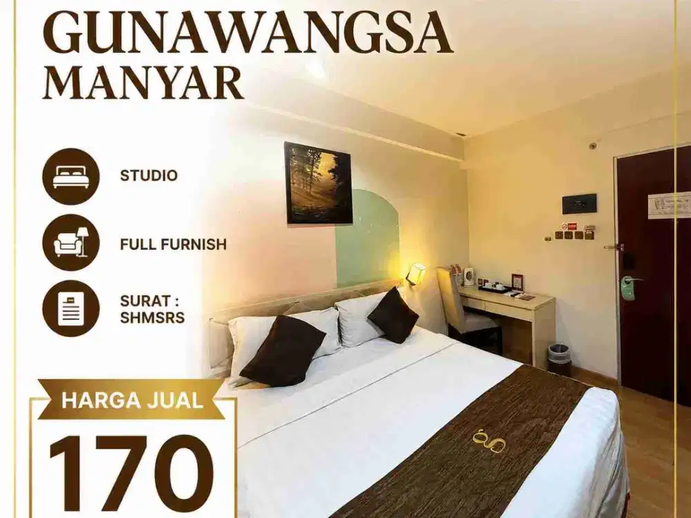 GUNAWANGSA MANYAR SHMSRS ‼️ Apartemen Studio Full Furnish Tengah Kota Surabaya