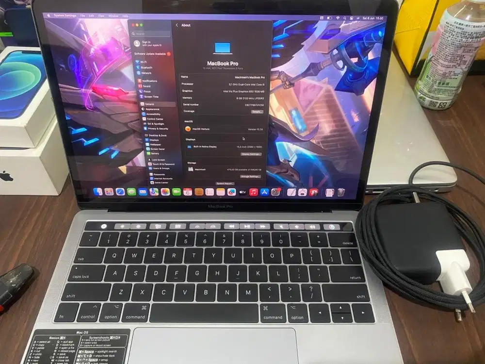 MacBook Pro 2017 TouchBar intel core i5 dual core up to 3.5 GHz
