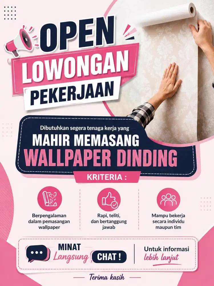 Lowongan pekerjaan pasang wallpaper