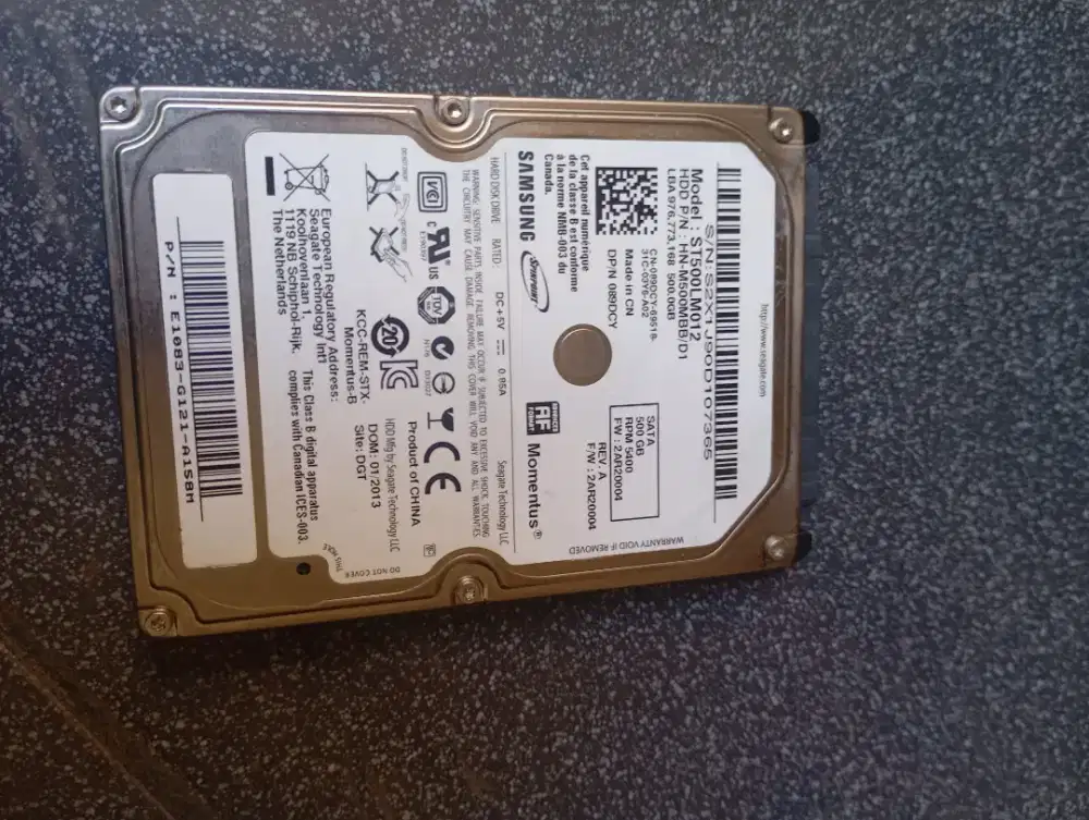 Hardisk Laptop 500GB sentinel 100/100