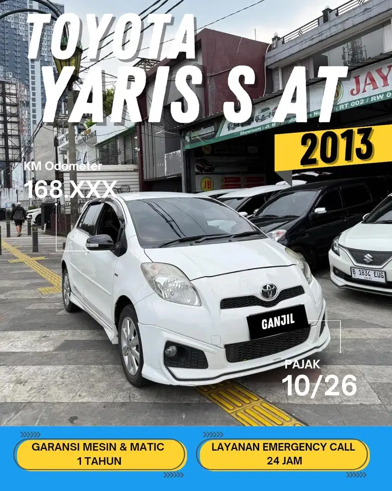 TOYOTA YARIS S LIMITED AT MATIC 2013 GANJIL