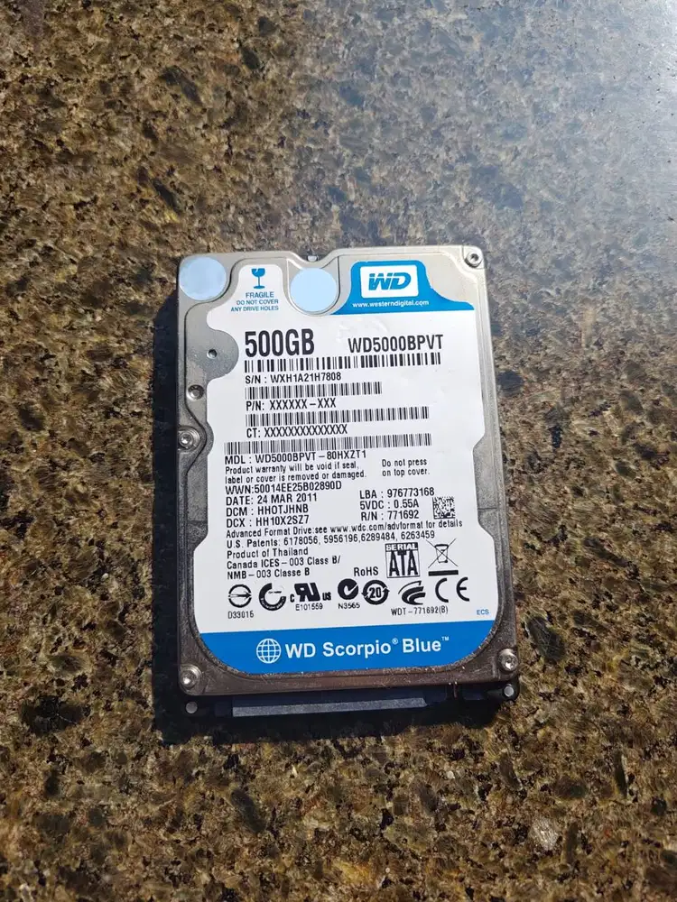 Harddisk 500GB WD Western Digital HDD 2.5 Inch