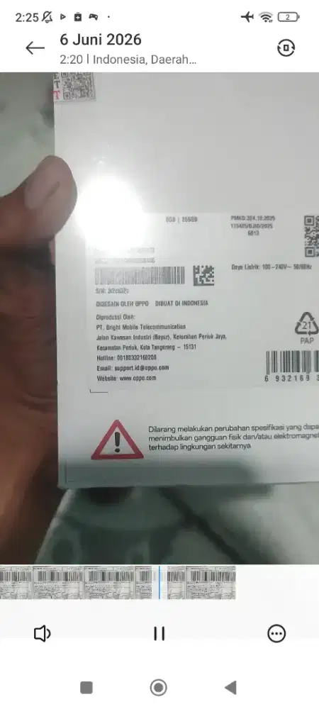 Oppo A6 New Ram 6Gb/256Gb