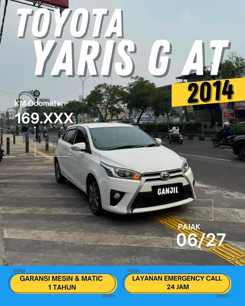 TOYOTA YARIS G AT MATIC 2014 GANJIL