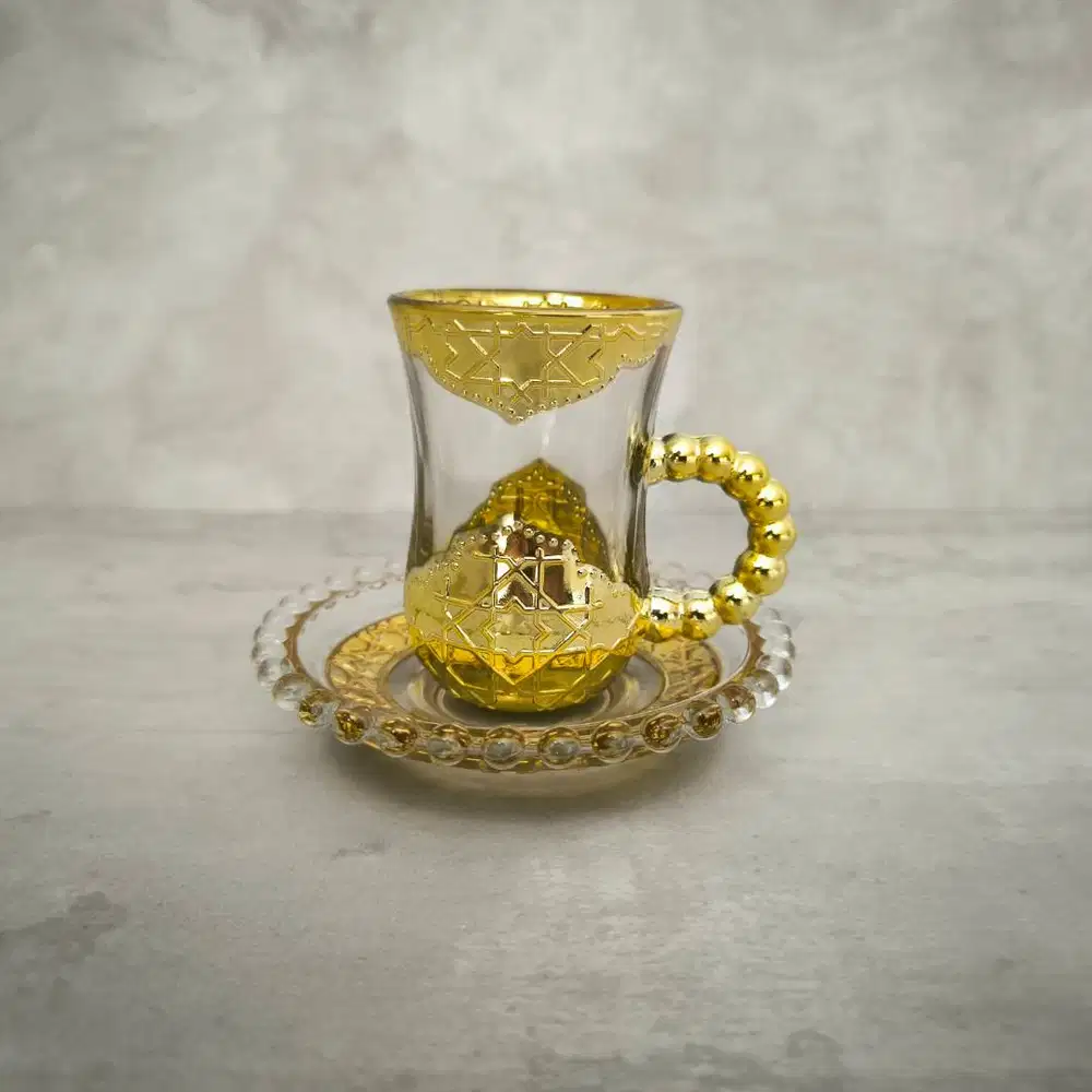 Turkish Gold Mug set Formia | Gelas Mini Aesthetic Set