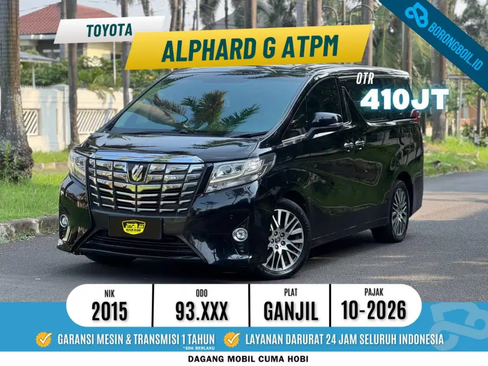 SERVICE RECORDS! TOYOTA ALPHARD G ATPM 2015 BLACK SOLID