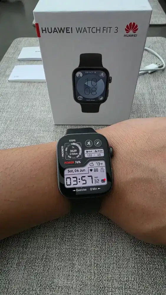 Huawei Watch Fit 3 Black – Like New 99% | Fullset Lengkap Mulus Banget