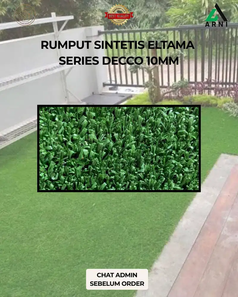 Rumput Sintetis Eltama Series Decco/Ukuran 10mm/Nyaman di kaki