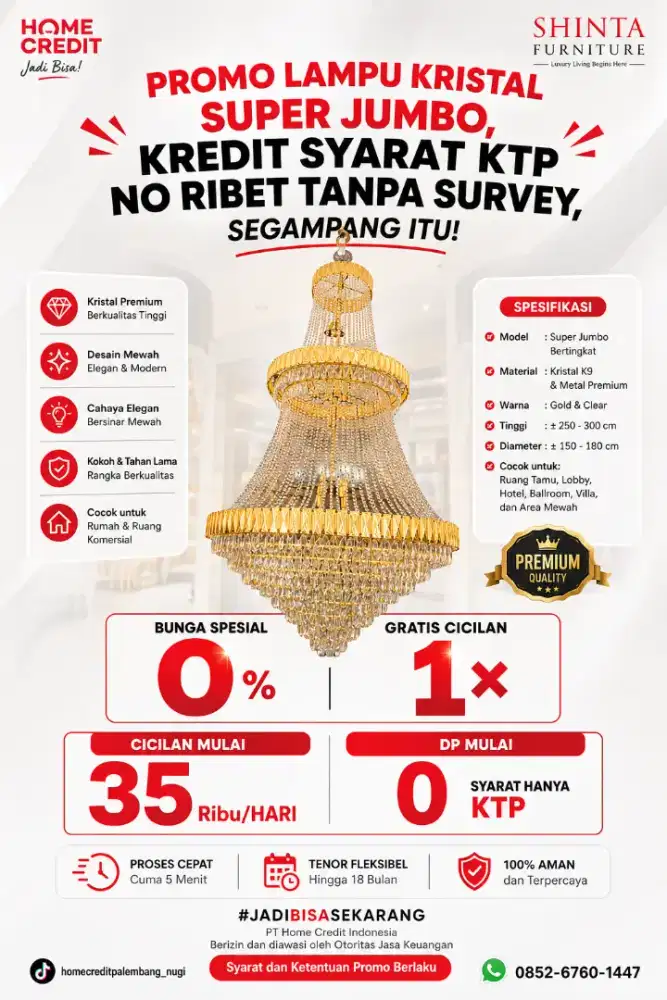 PROMO LAMPU KRISTAL SUPER JUMBO TERMURAH SEKOTA PALEMBANG