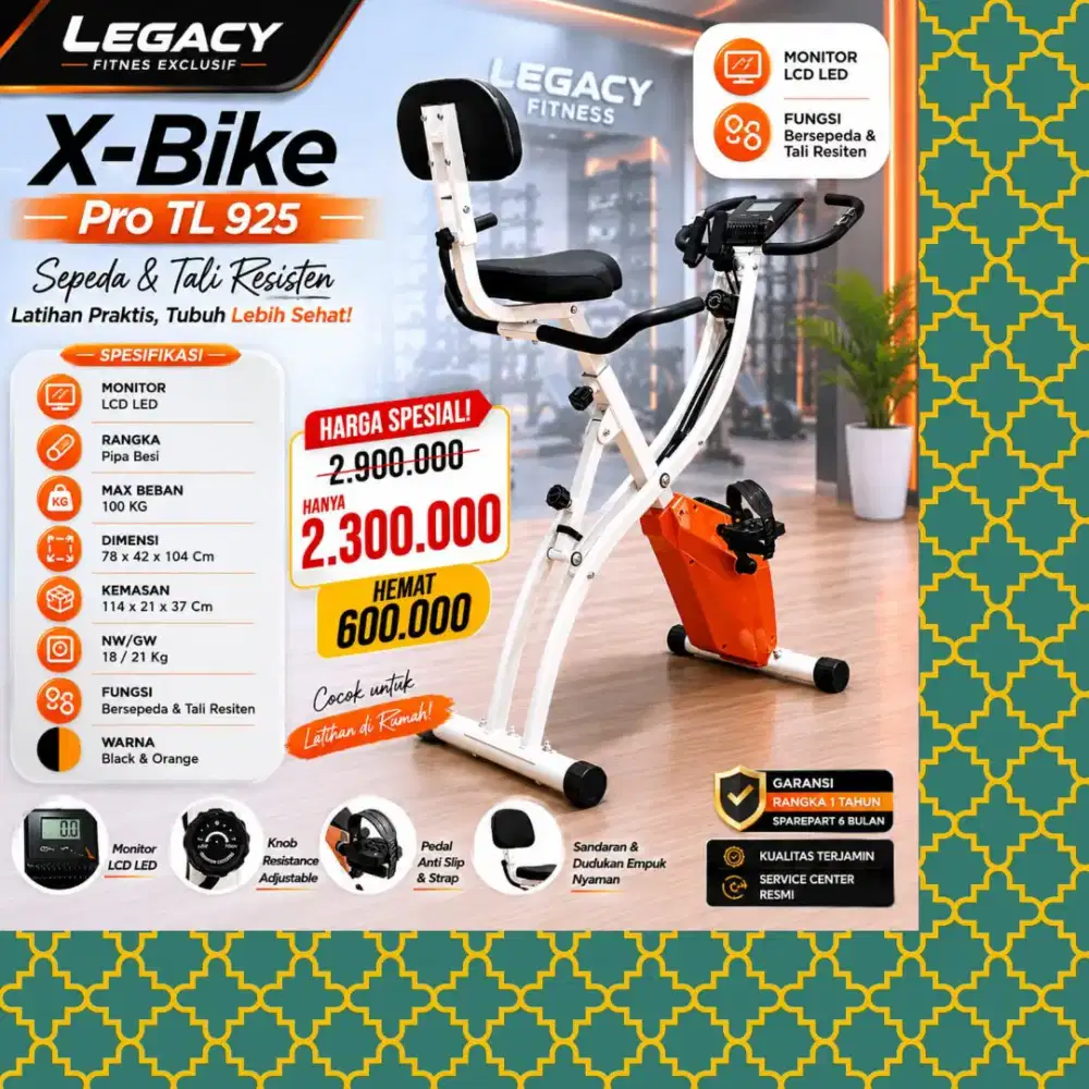 Sepeda statis X-Bike TL-925 alat olahraga HFR-717