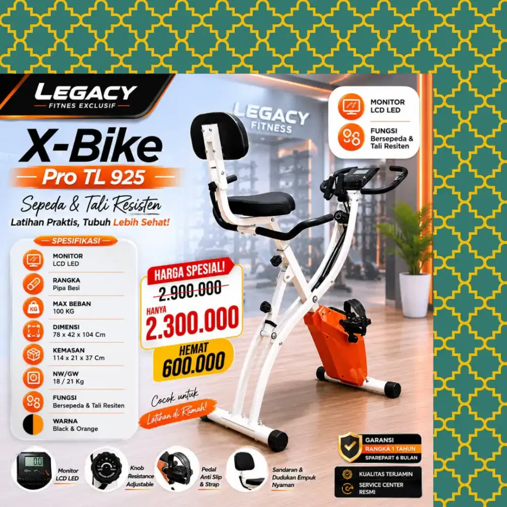 Sepeda statis X-Bike TL-925 alat olahraga HFR-717