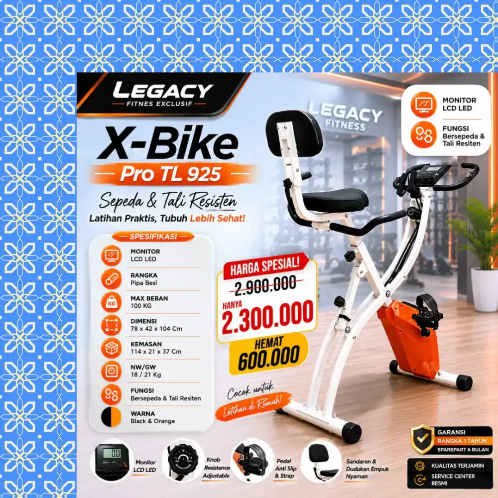 Sepeda statis X-Bike TL-925 alat olahraga HFR-717