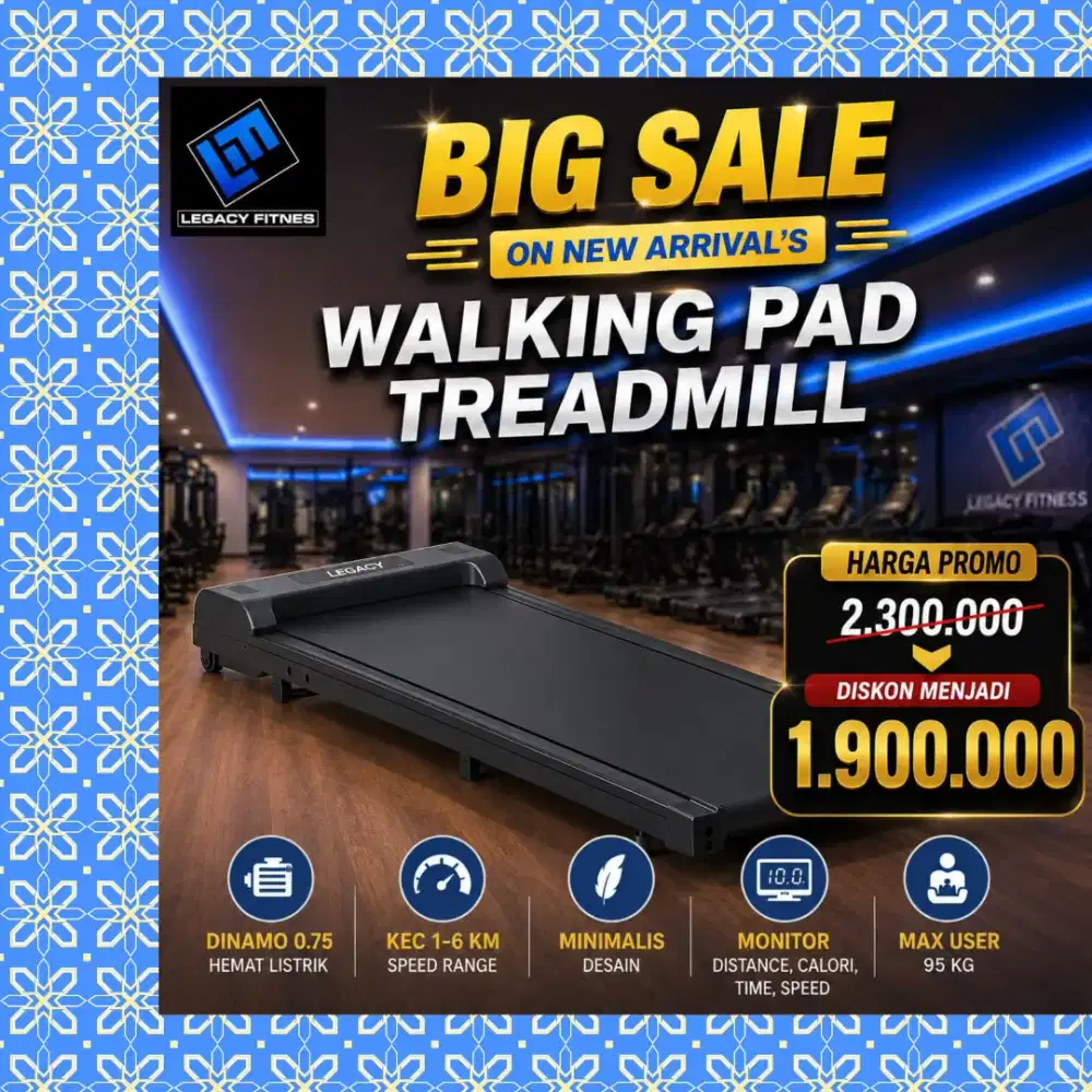 Walkingpad elektrik Legacy alat olahraga PTH-424