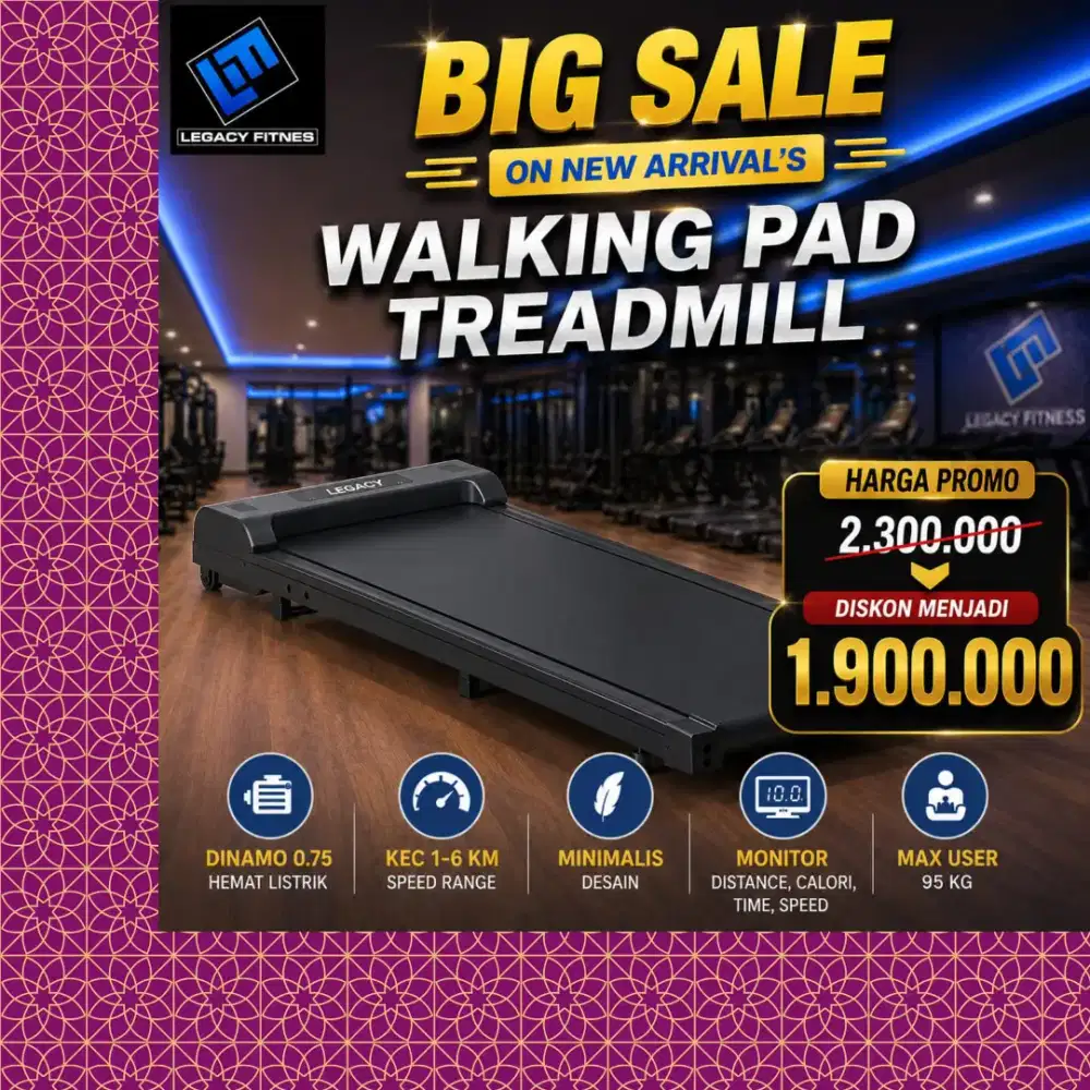 Walkingpad elektrik Legacy alat olahraga PTH-424