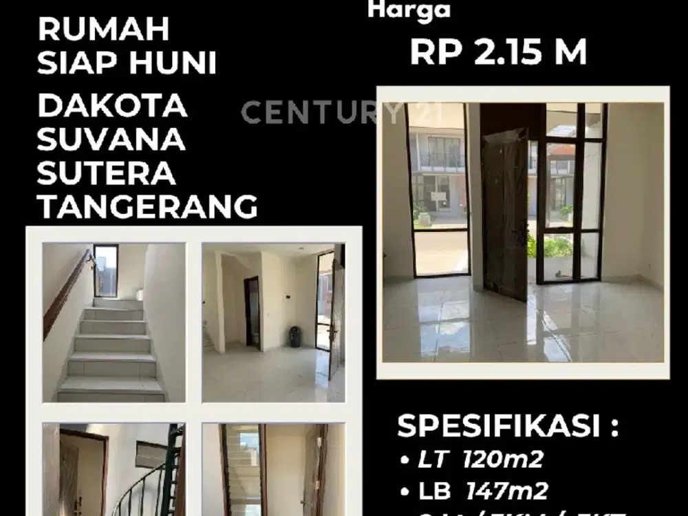 Dijual Rumah 2 Lantai Di Suvarna Sutera Cluster Dakota, Tangerang
