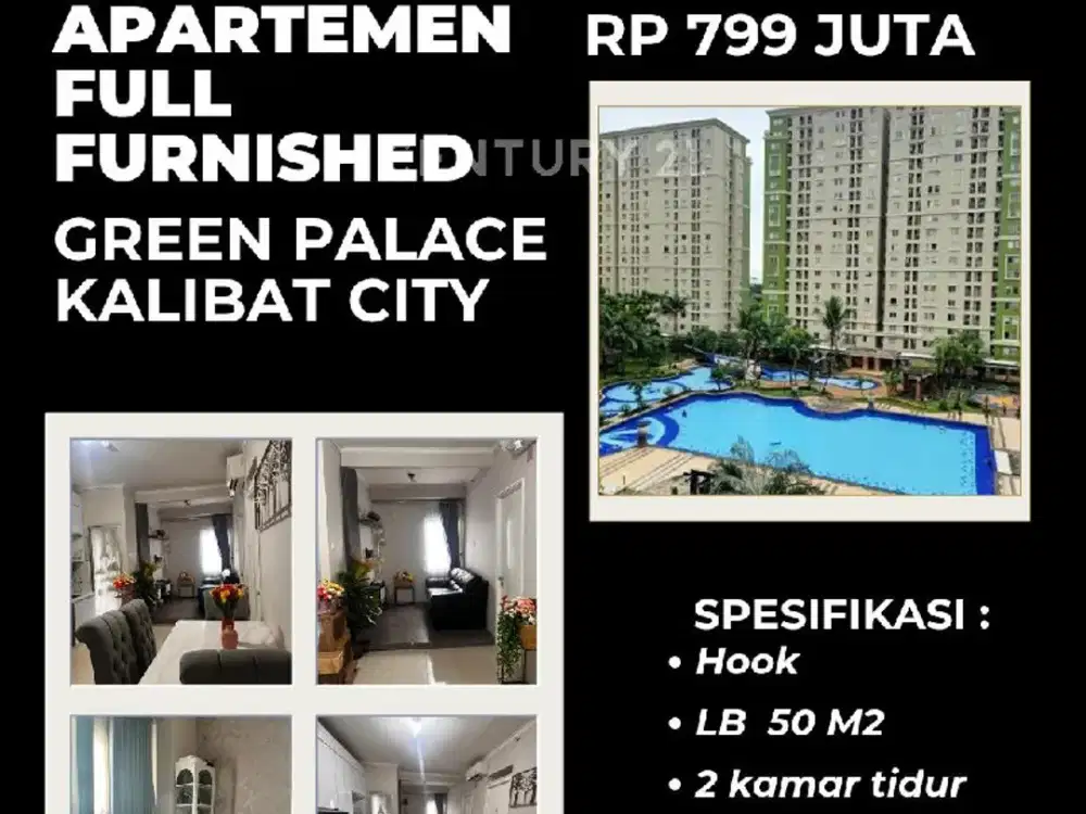 DiJual Apartemen Green Palace Kalibata City- Full Furnished,SHM