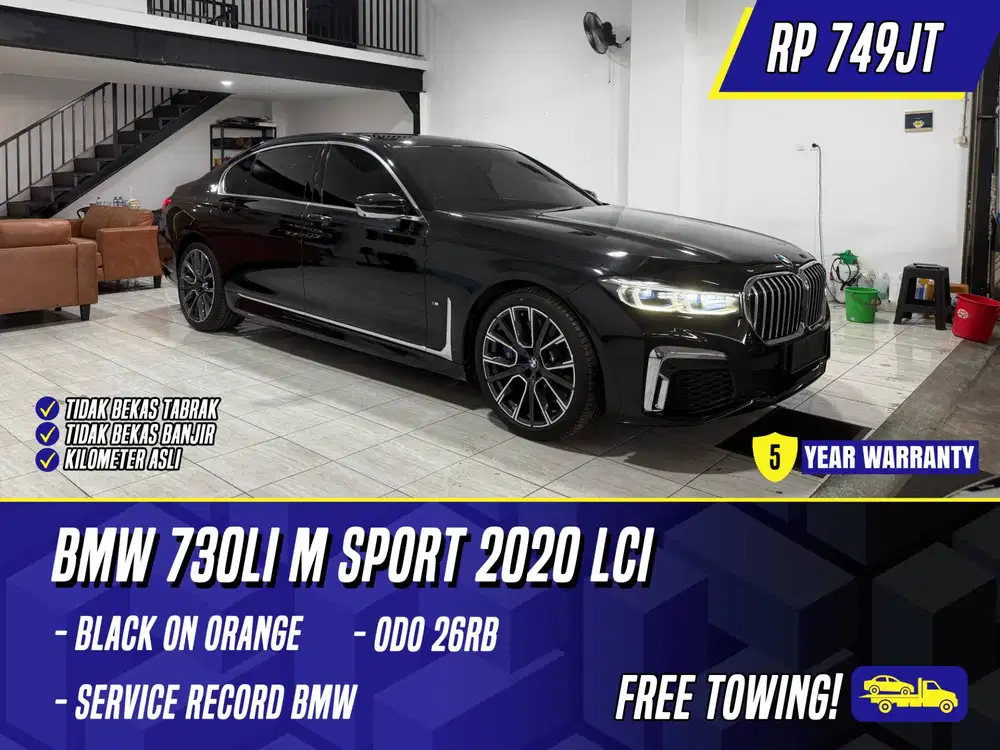 BMW 730Li M Sport 2020 NIK 2019 LCI Black on Orange Hitam 730Li MSport