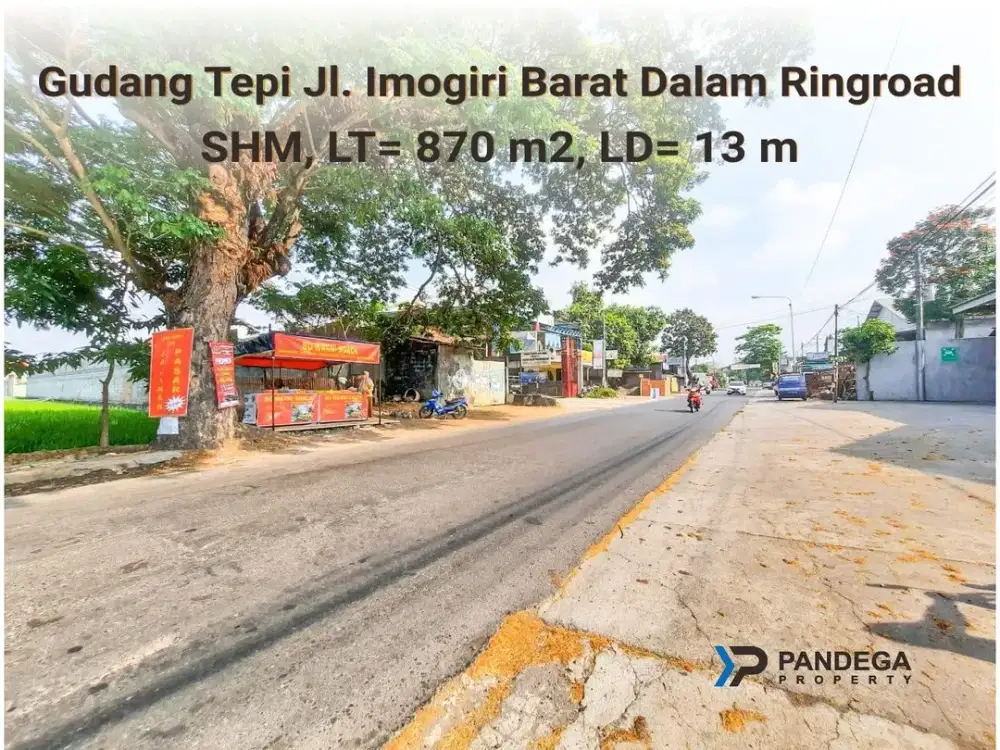Jual Gudang dan Ruang Usaha LT= 870 m2 Dekat Ringroad Selatan Tepi JL Imogiri Barat, Selatan Pasar Telo