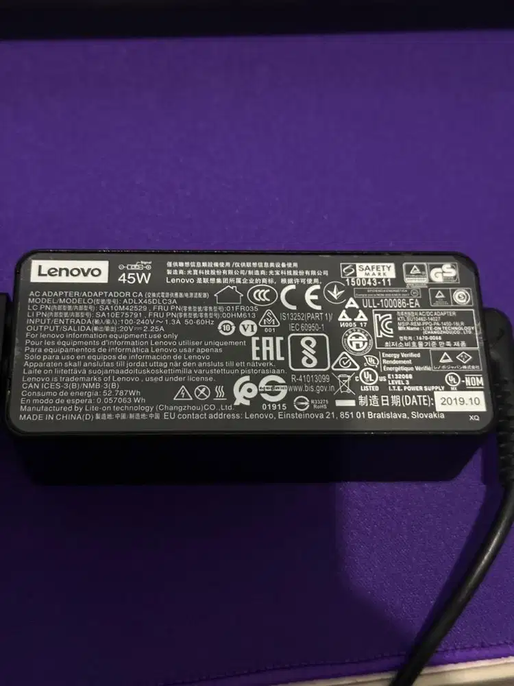 Charger Laptop Lenovo 45 Watt Original