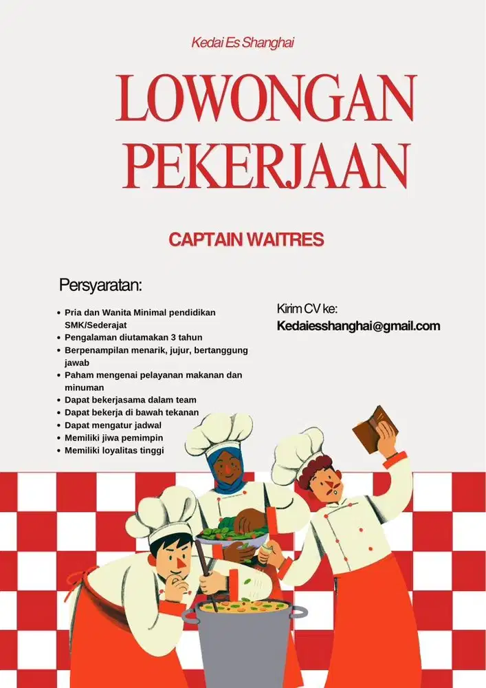 Lowongan Captain Waitres