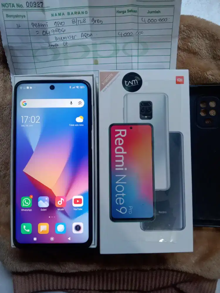 Xiaomi Redmi Note 9 Pro Ram 8+3/128 Fullset Mulus Original