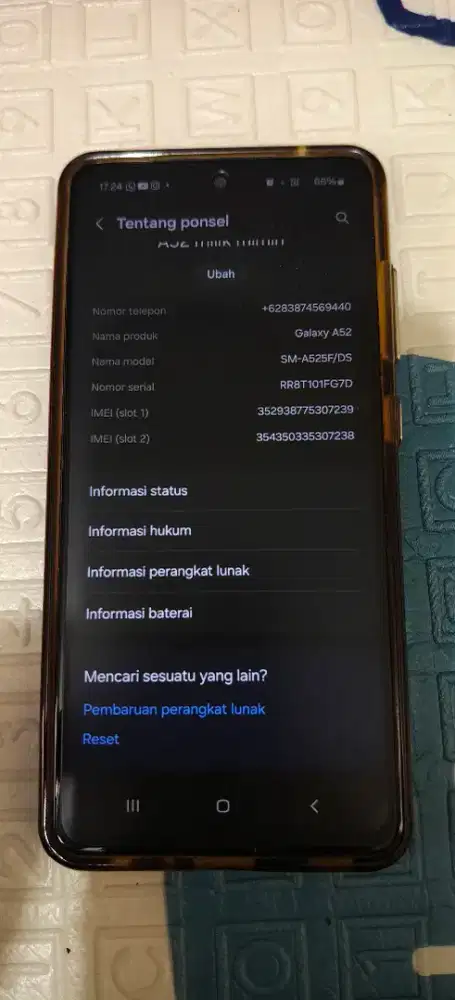 samsung a52  ram 8/128