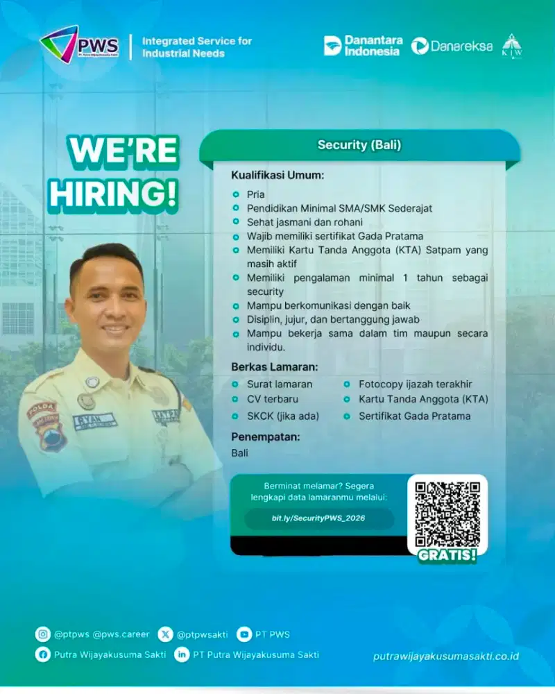 Dibutuhkan Driver dan Security Badung Mengwi