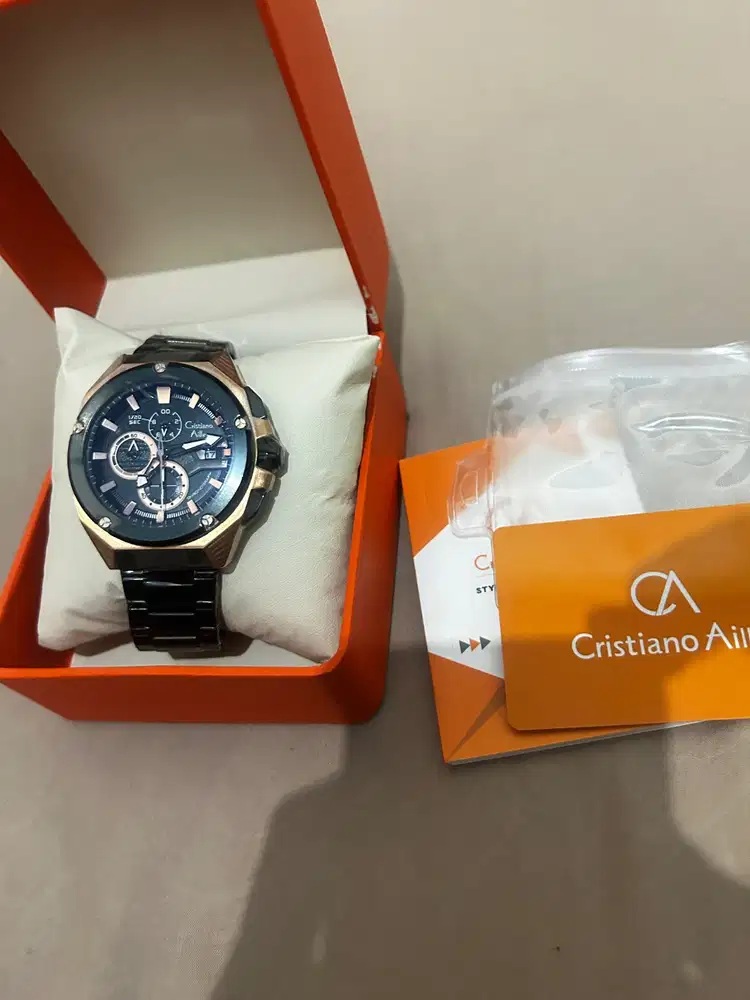 Cristiano Aillen Jam Tangan Pria - Black Rosegold - Stainless Steel