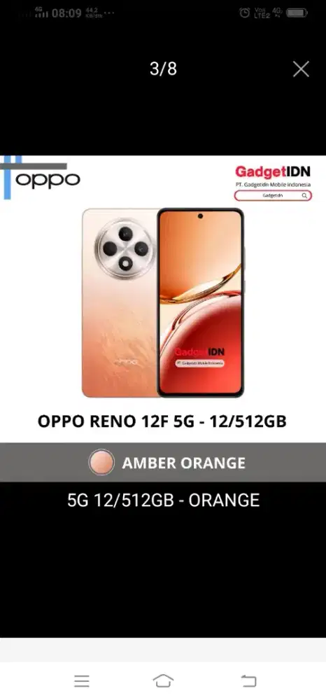 Di jual HP oppo reno12f dengan ram 12 jaringan 5g