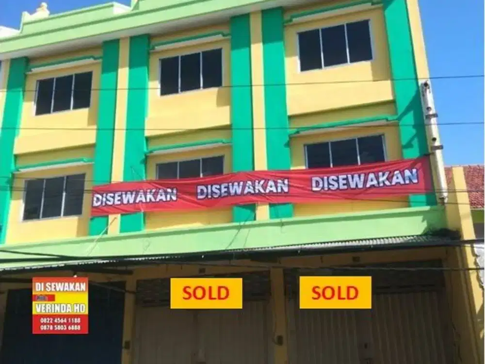 Disewakan Ruko 3.5 Lt Siap Pakai Bagus Strategis Ramai Jl. Raya Dupak