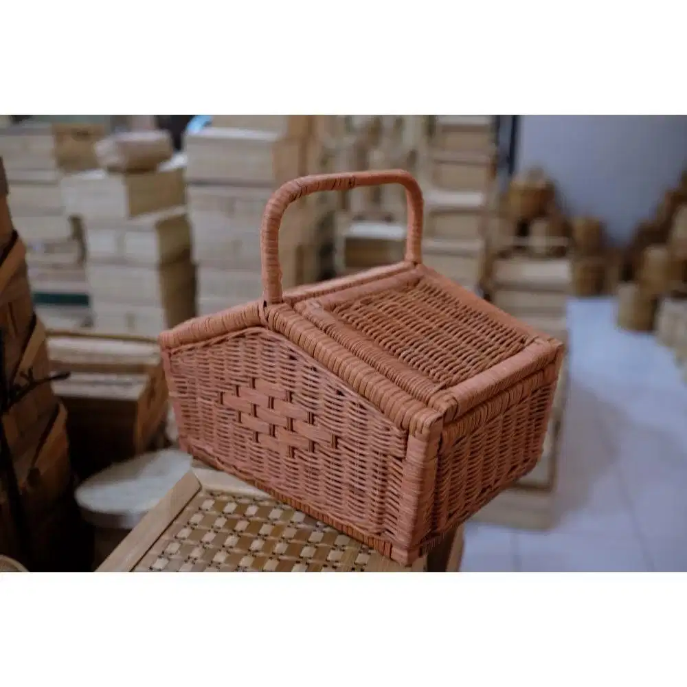 Keranjang Rotan, keranjang piknik, kerajang rotan aesthetic