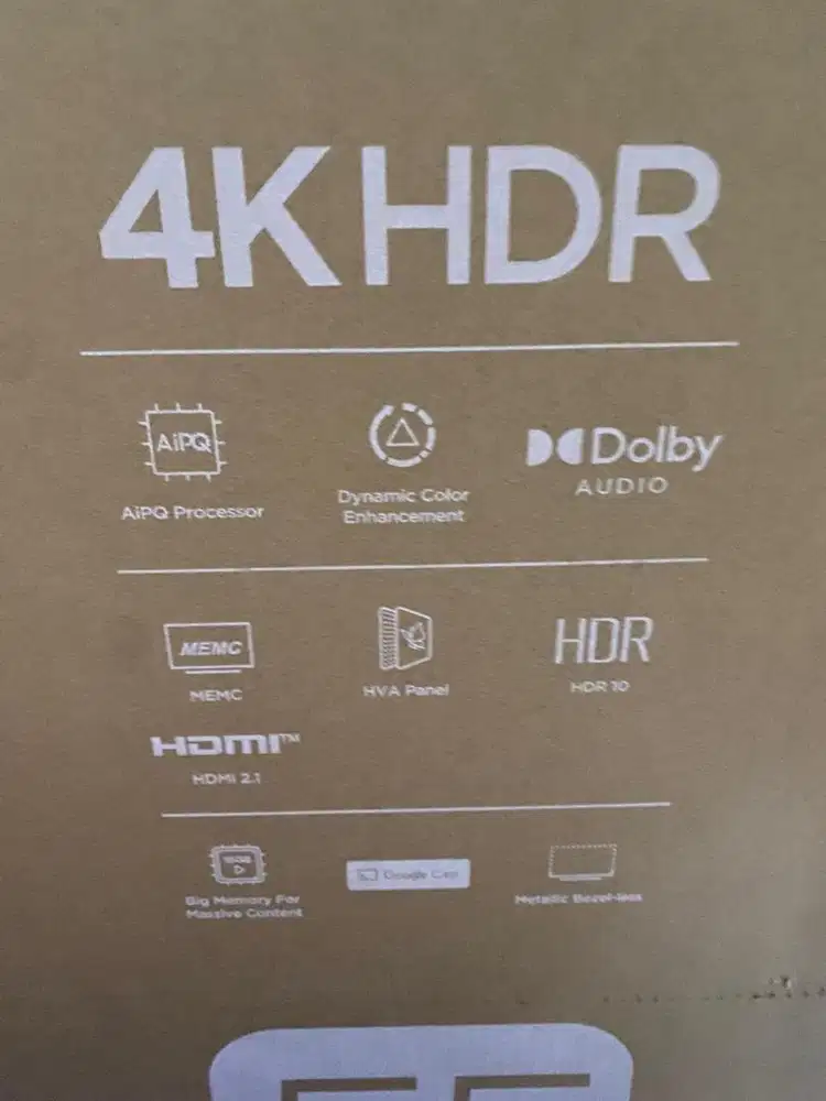 TV TCL 55 Inch 4K HDR Google TV (Model 55P6K)