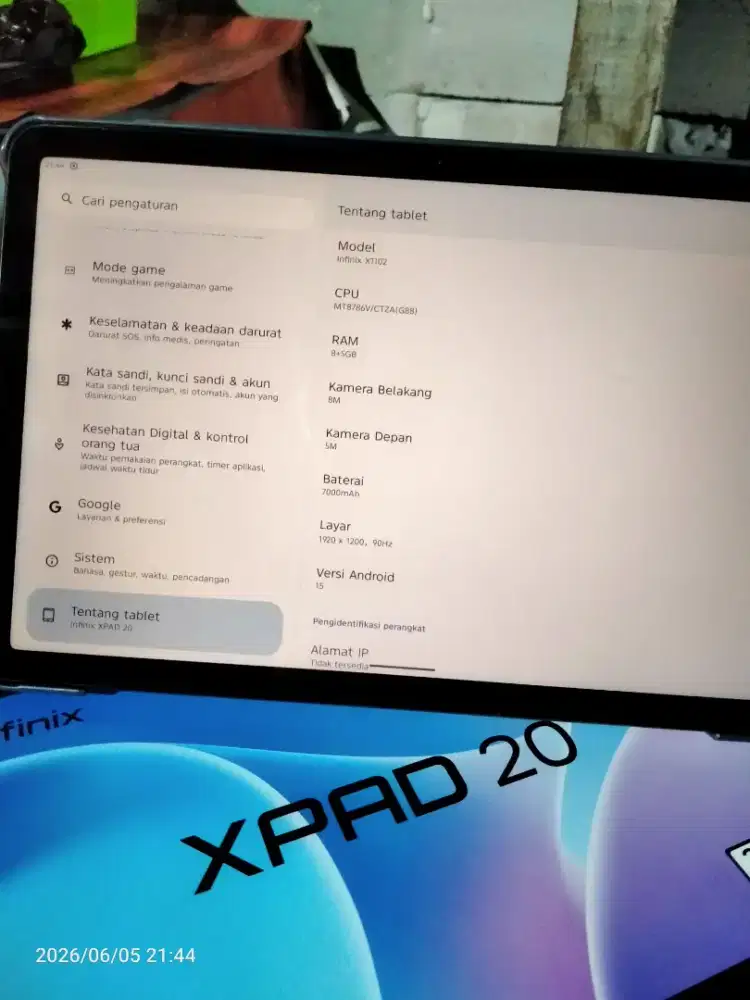 Infinix xpad 20 8+5/256