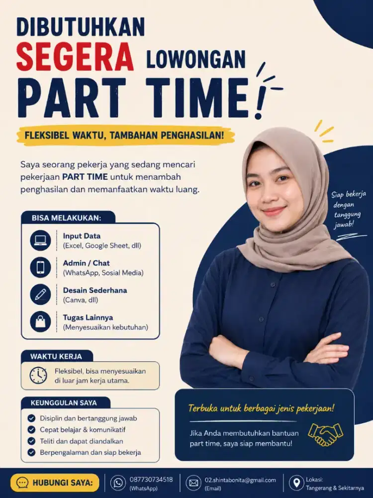 Sedang cari Part Time/Freelance