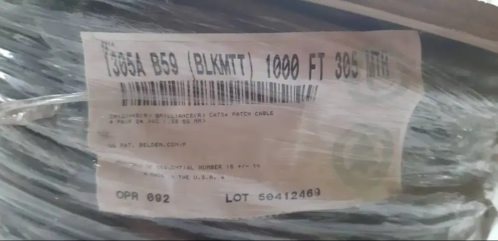 BELDEN 1305A CAT5E / CAT6, Cable UTP / LAN, KULIT KABEL TAHAN API