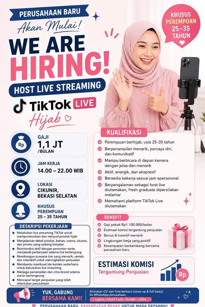 Live Host Streaming Tiktok Shopee