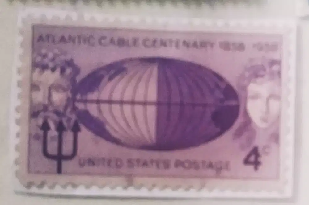 Perangko kuno USA Atlantic Cable Centenary