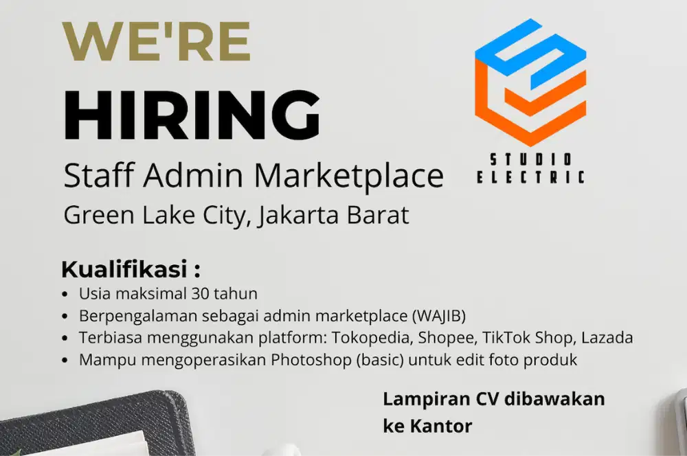 Lowongan Kerja Admin Staff Toko Offline dan Marketplace - Loker