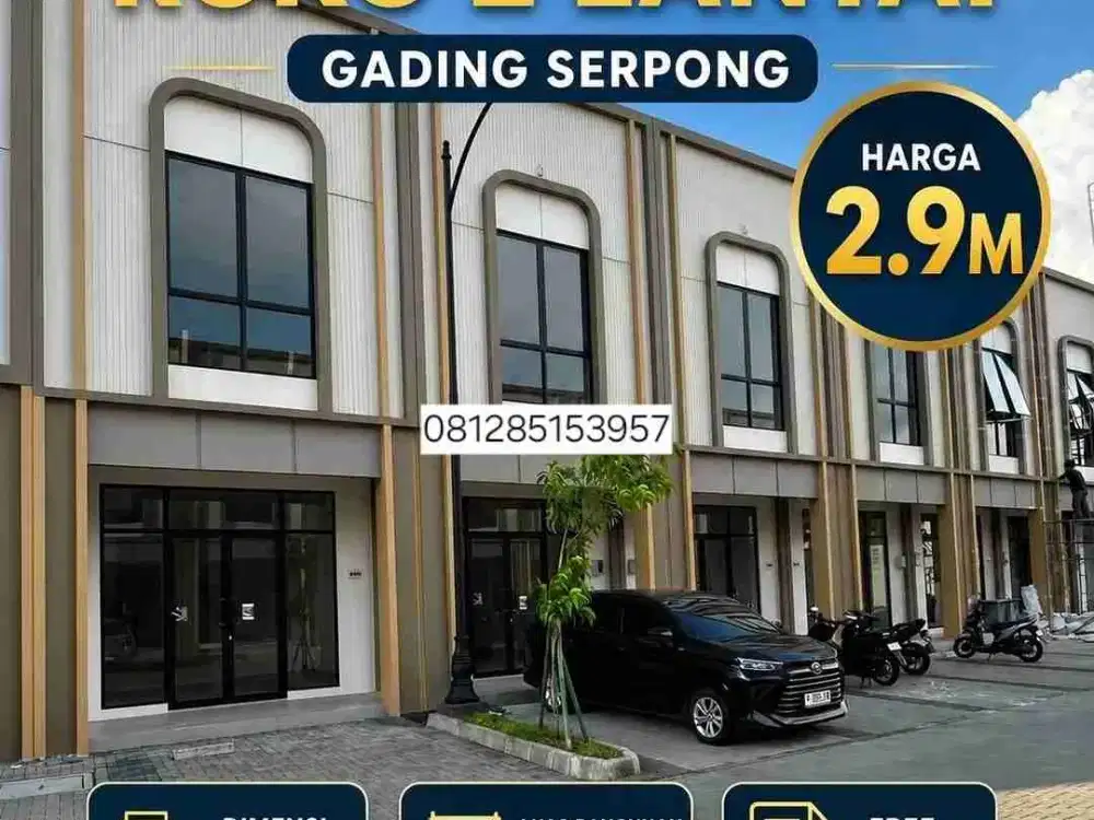 RUKO 2LANTAI DI GADING SERPONG ILLAGO GRANDE 2,7M FREE PPN LOKASI PREMIUM & RAMAI