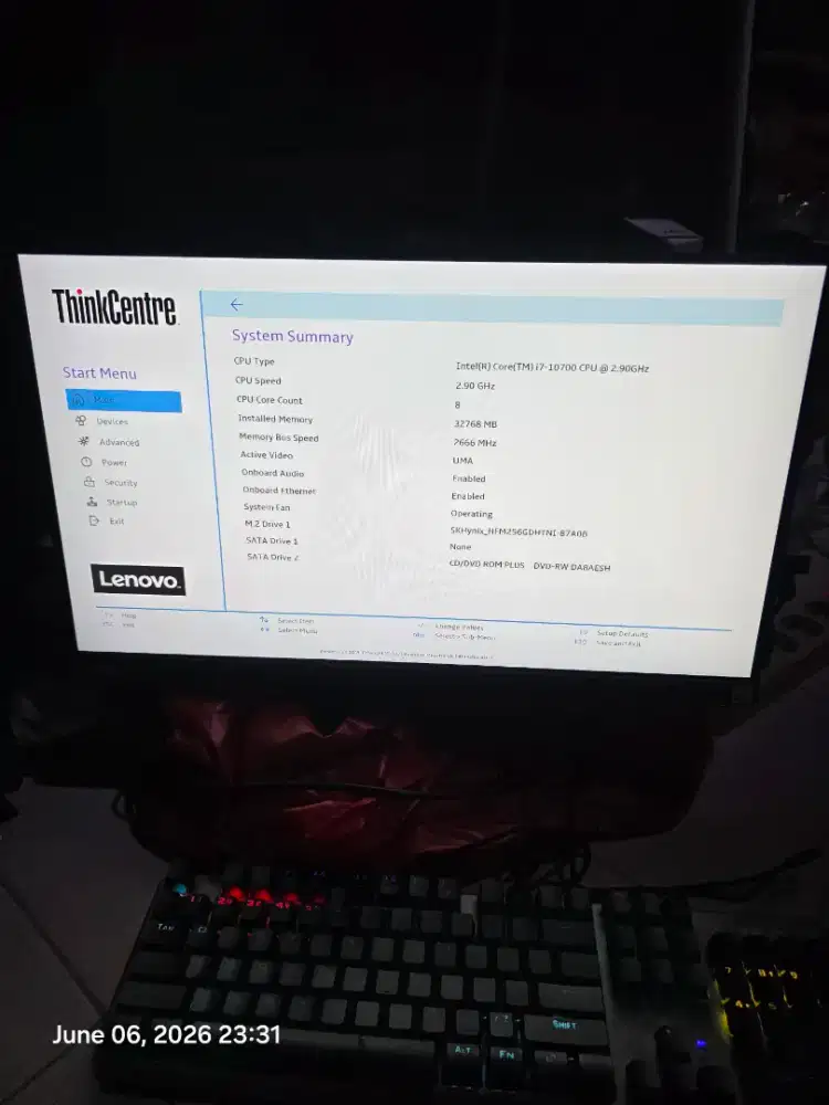 THINKCENTRE M70A LENOVO I7 GEN 10 RAM 32GB SSD 256 GB