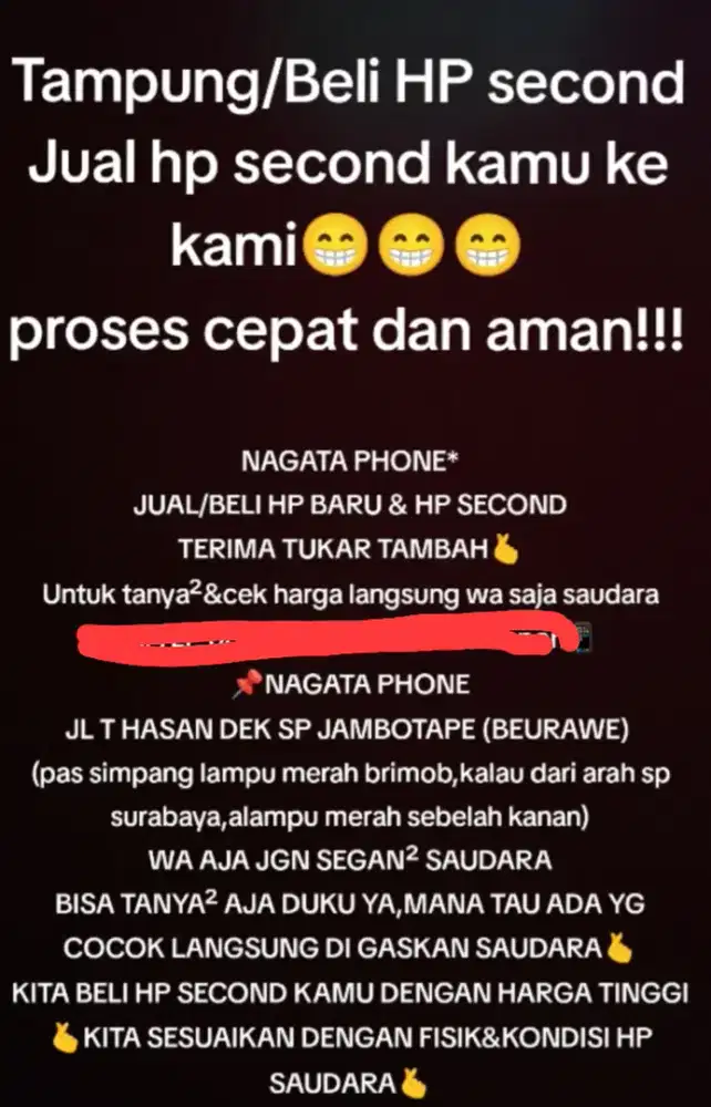 Tampung/Beli Hp second