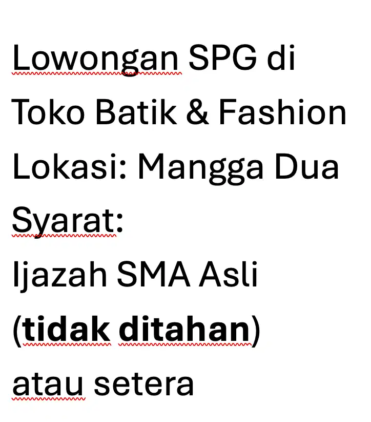 SPG Sales - Toko Ritel