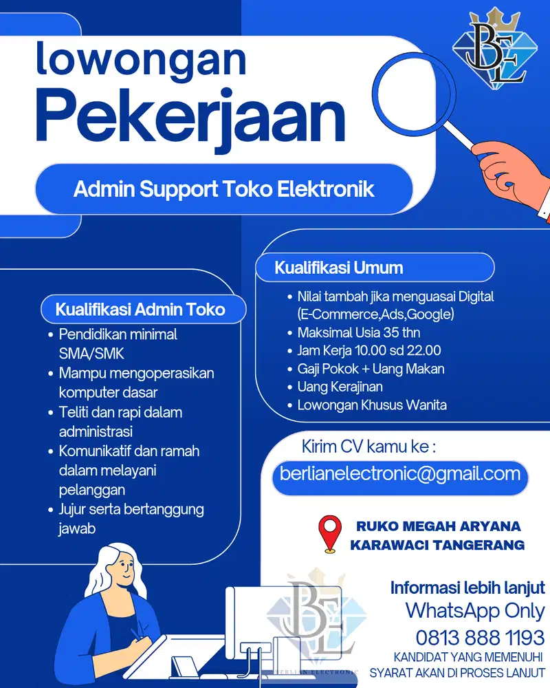 Admin support Toko Elektronik